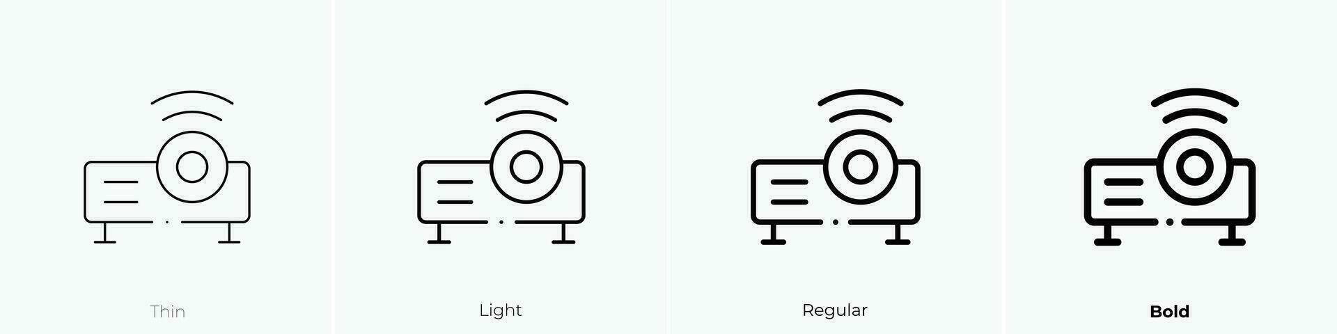 projectoren icoon. dun, licht, regelmatig en stoutmoedig stijl ontwerp geïsoleerd Aan wit achtergrond vector