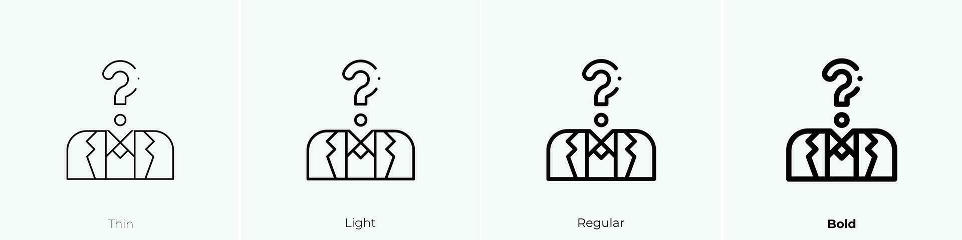 vraag icoon. dun, licht, regelmatig en stoutmoedig stijl ontwerp geïsoleerd Aan wit achtergrond vector