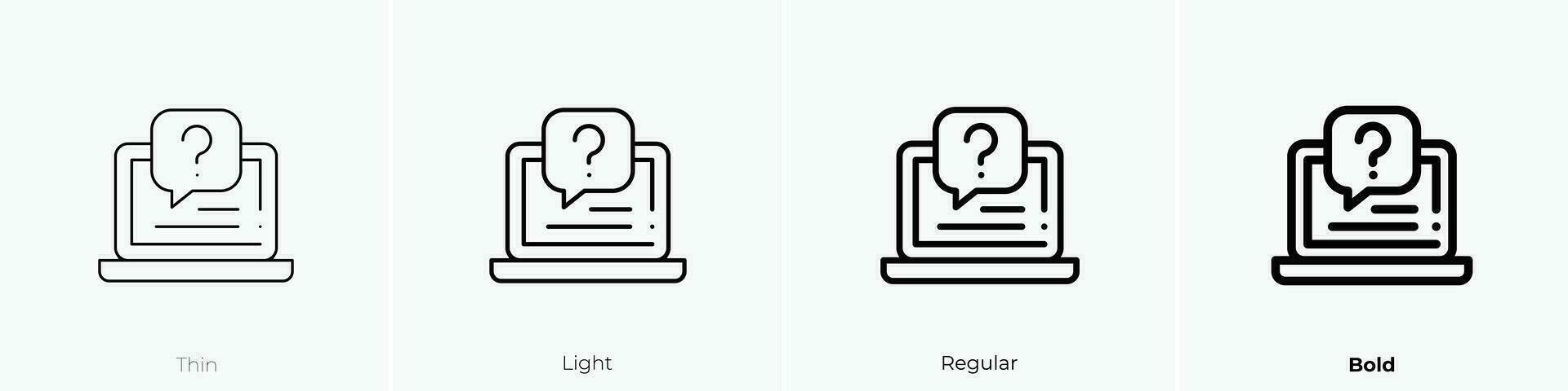 vraag icoon. dun, licht, regelmatig en stoutmoedig stijl ontwerp geïsoleerd Aan wit achtergrond vector