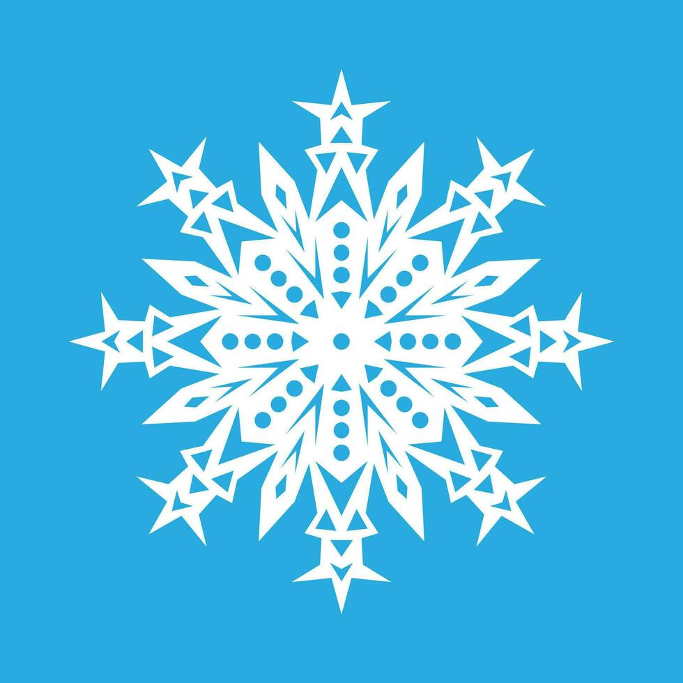 vector illustratie. wit sneeuwvlok icoon Aan een blauw achtergrond. winter