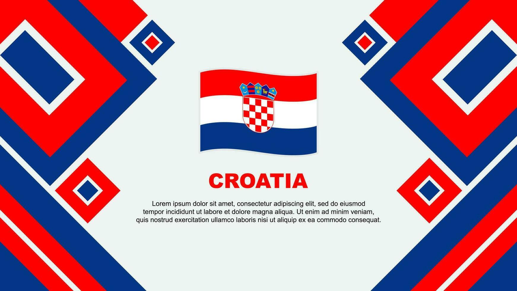 Kroatië vlag abstract achtergrond ontwerp sjabloon. Kroatië onafhankelijkheid dag banier behang vector illustratie. Kroatië tekenfilm