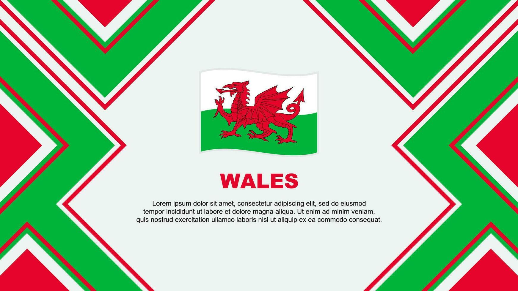 Wales vlag abstract achtergrond ontwerp sjabloon. Wales onafhankelijkheid dag banier behang vector illustratie. Wales vector