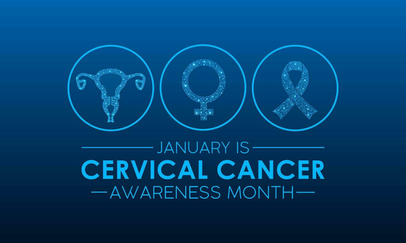 cervicaal kanker bewustzijn maand is opgemerkt elke jaar in januari. laag poly stijl ontwerp. vector sjabloon voor banier, groet kaart, poster met meetkundig achtergrond.