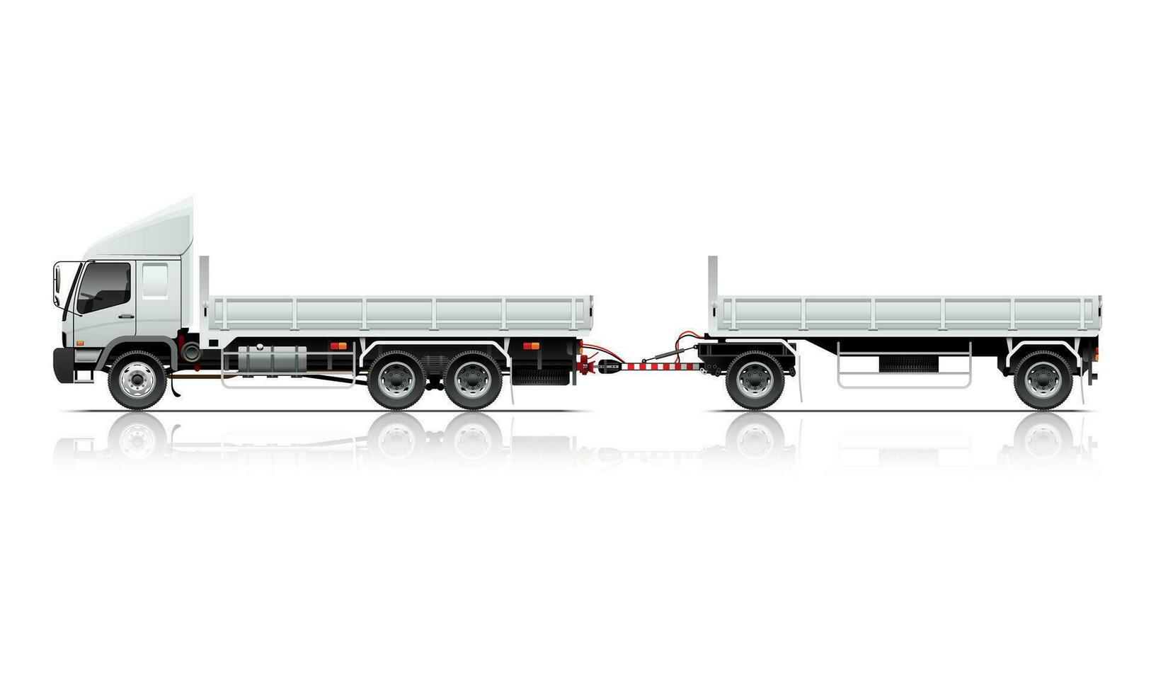 Open lading aanhangwagen vrachtauto vector