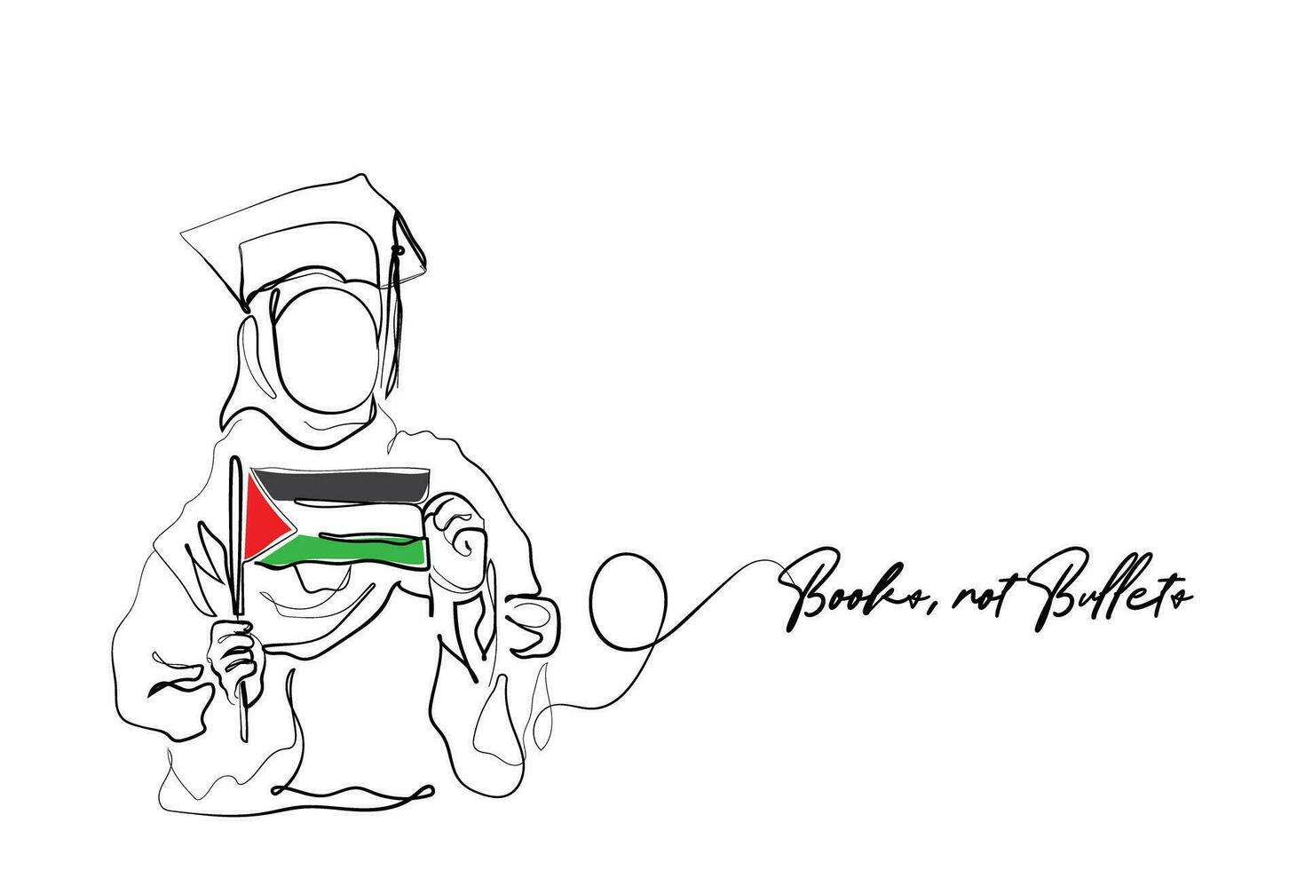 moslim vrouw met Palestijn vlag. vector