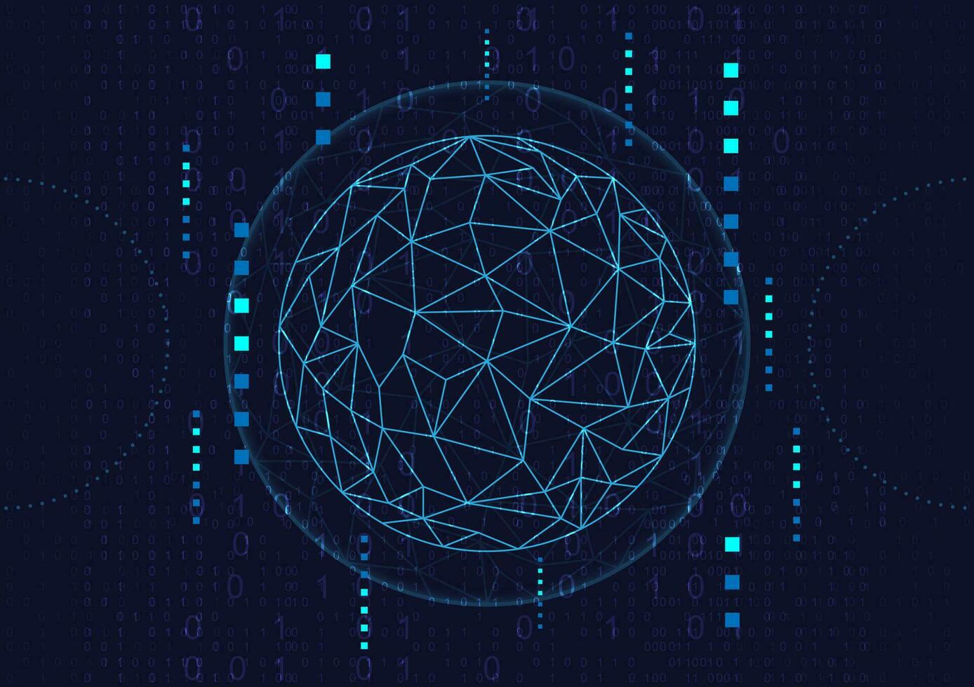 digitaal netwerk technologie, abstract veelhoek globalisering vector