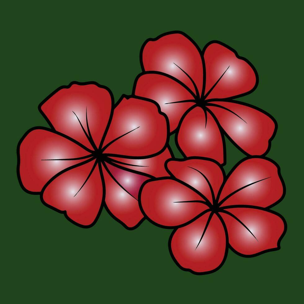 rood hibiscus bloem bladeren. vector