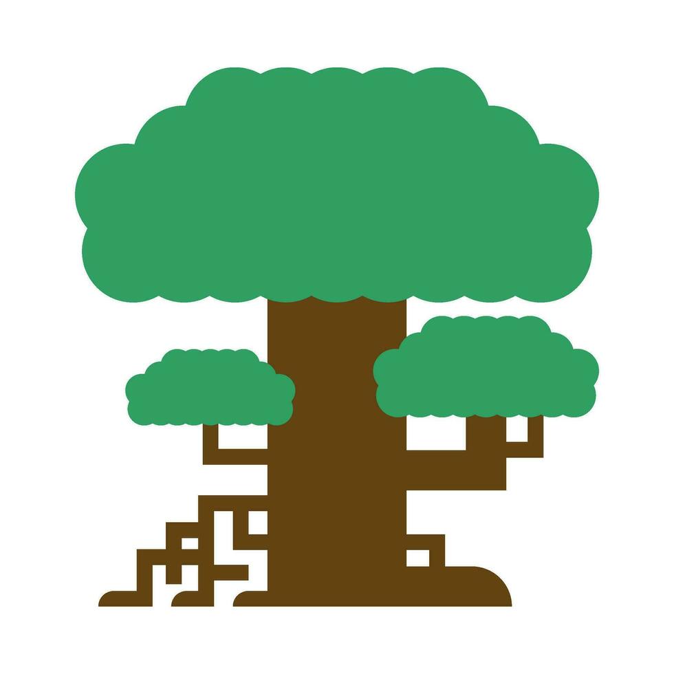 schaduwrijk groen boom vlak illustratie vector