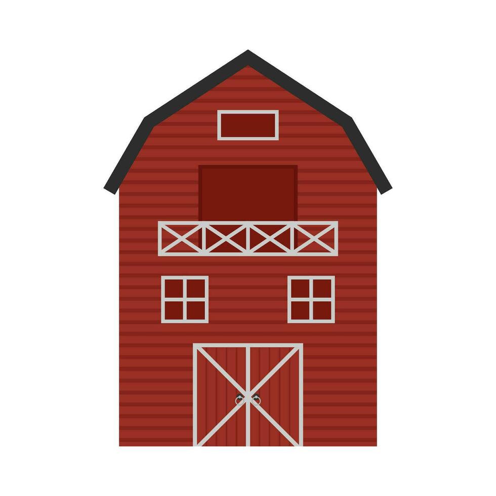 rood schuur boerderij vlak illustratie vector