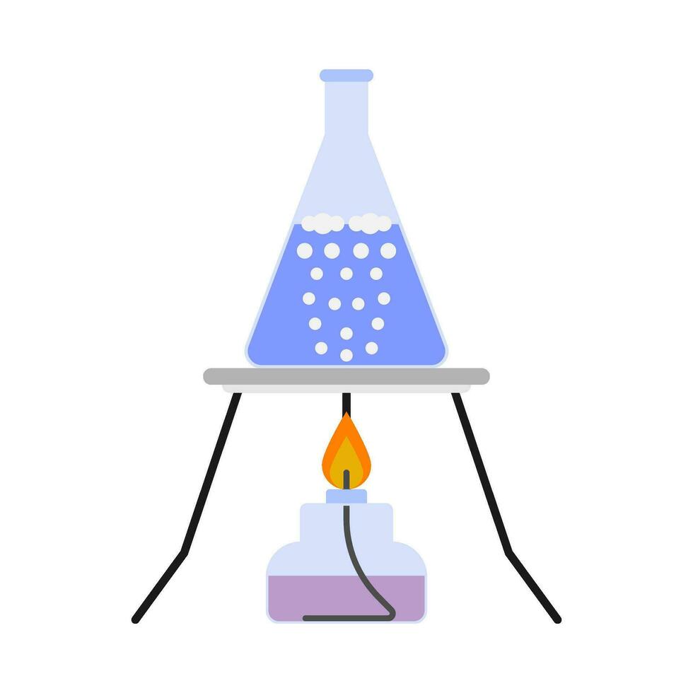 laboratorium uitrusting beker vlak illustratie vector