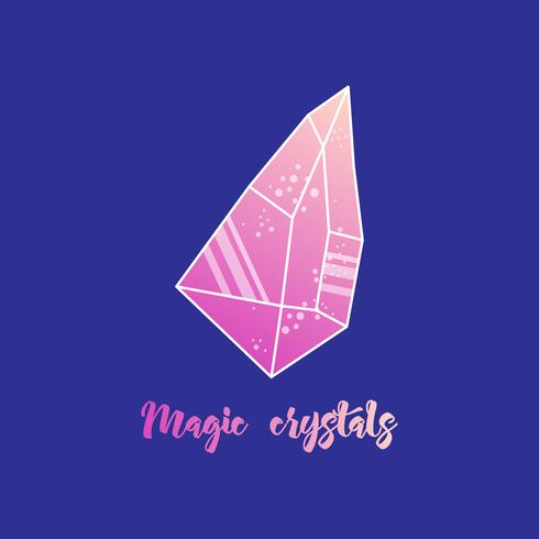 Magische kristallen van piramidale vorm. vector