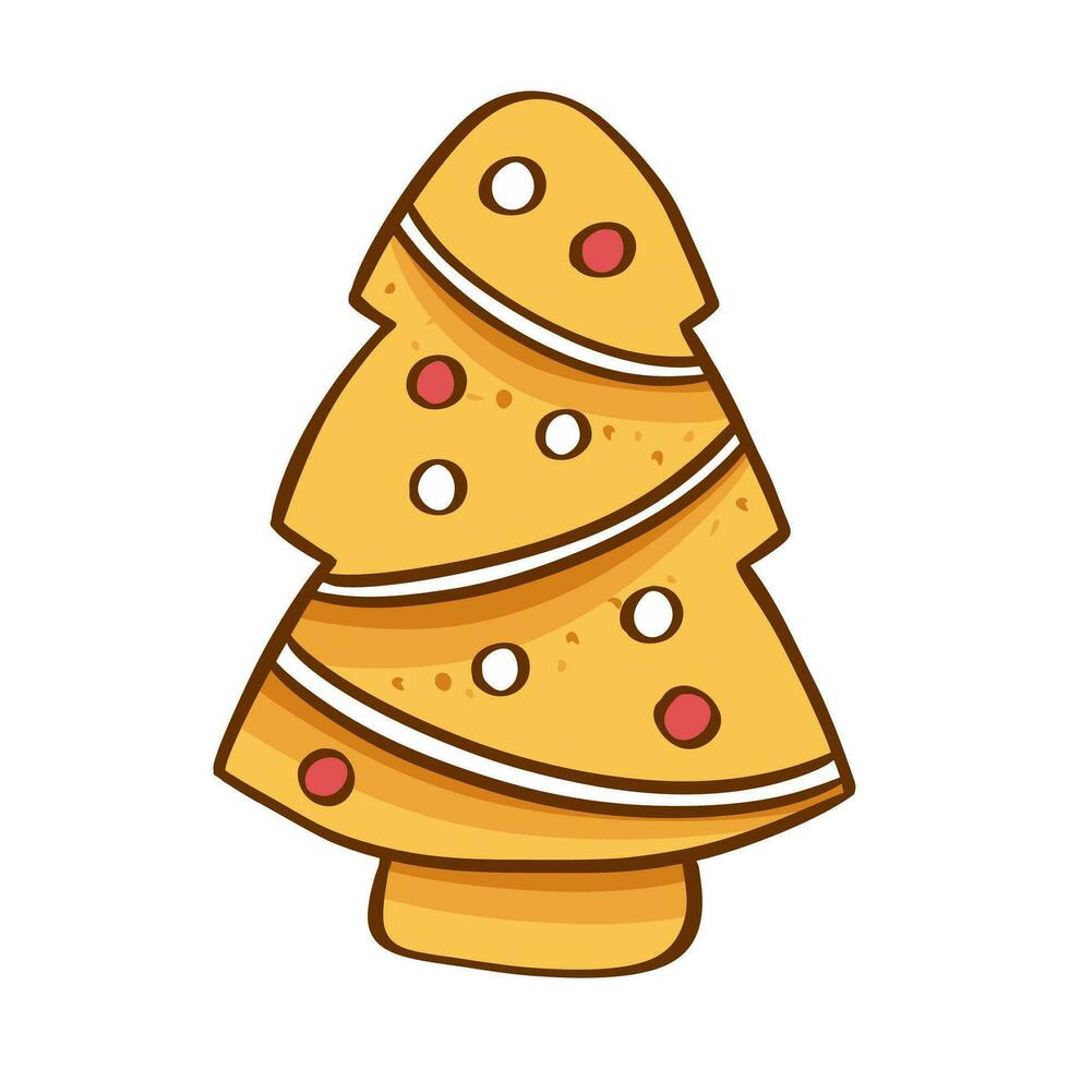 peperkoek koekjes Kerstmis boom. vector illustratie Aan een wit achtergrond