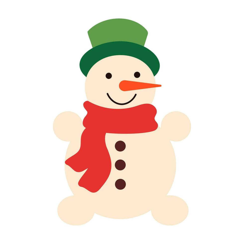 Kerstmis vector vlak illustratie met sneeuwman