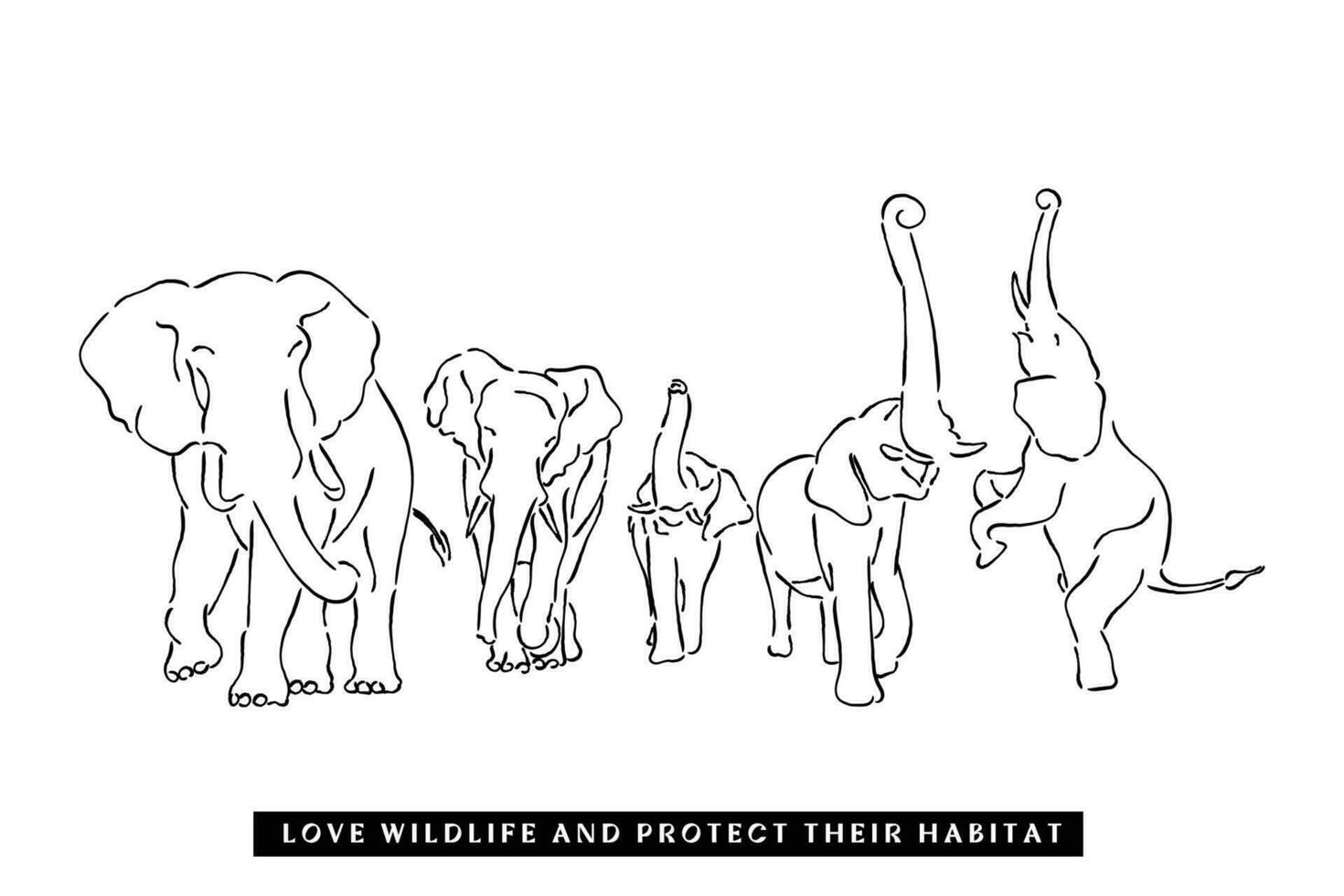 vector van een gelukkig olifant familie.
