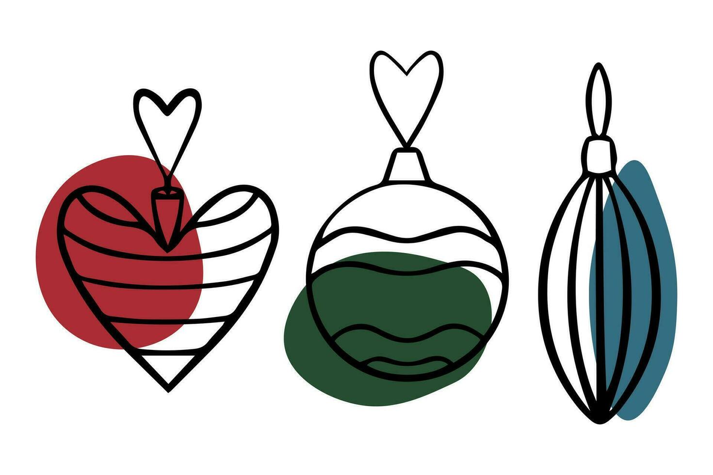 tekening Kerstmis speelgoed. Kerstmis decoraties vector