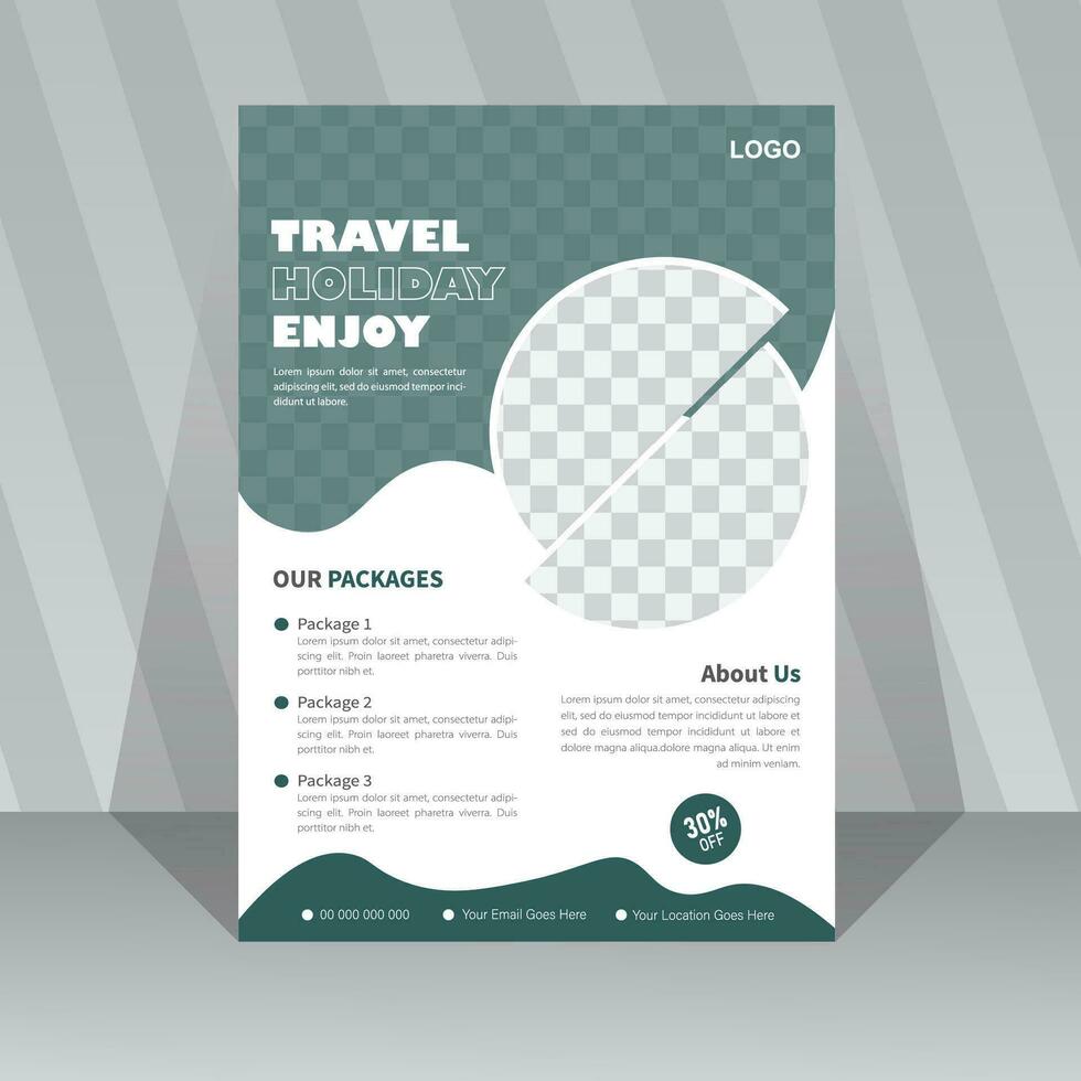 reizen vakantie tour agentschap folder sjabloon ontwerp. folder ontwerp voor tour en reizen bedrijf concept. vector nieuw tour brochure ontwerp. creatief sjabloon.