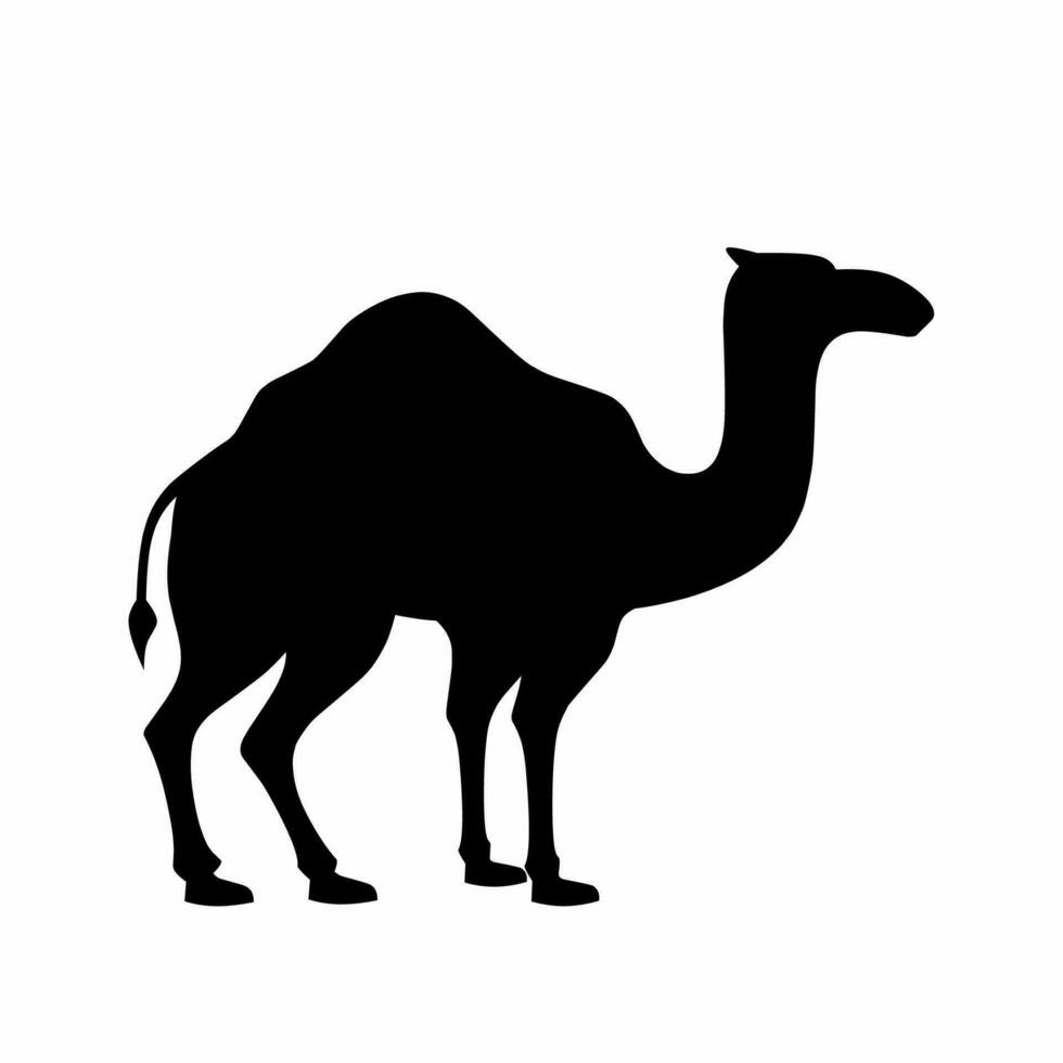 kameel silhouet icoon vector. dromedaris silhouet kan worden gebruikt net zo icoon, symbool of teken. kameel icoon vector voor ontwerp van woestijn, Sahara, Afrika of reis