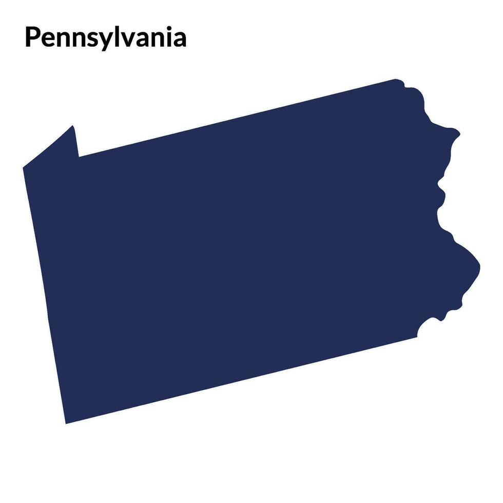 kaart van Pennsylvania. Verenigde Staten van Amerika kaart. vector