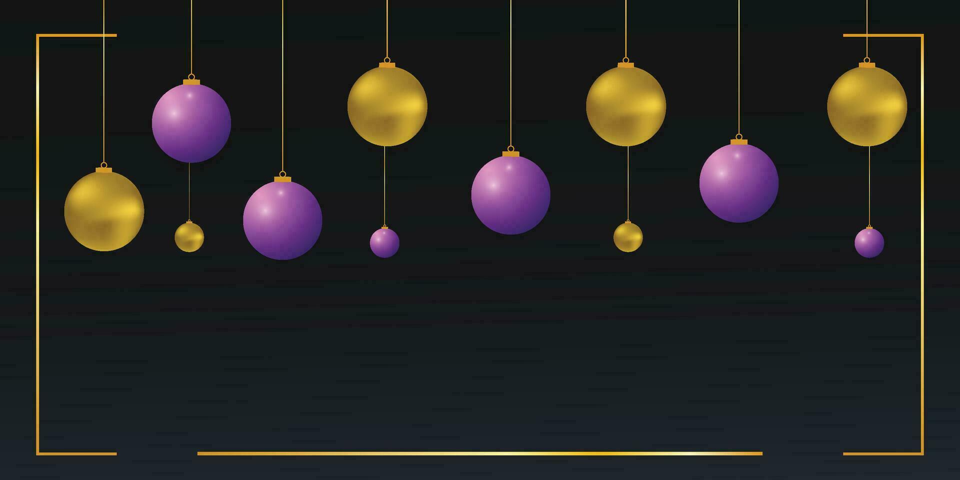 vrolijk Kerstmis banier met en ballen vector