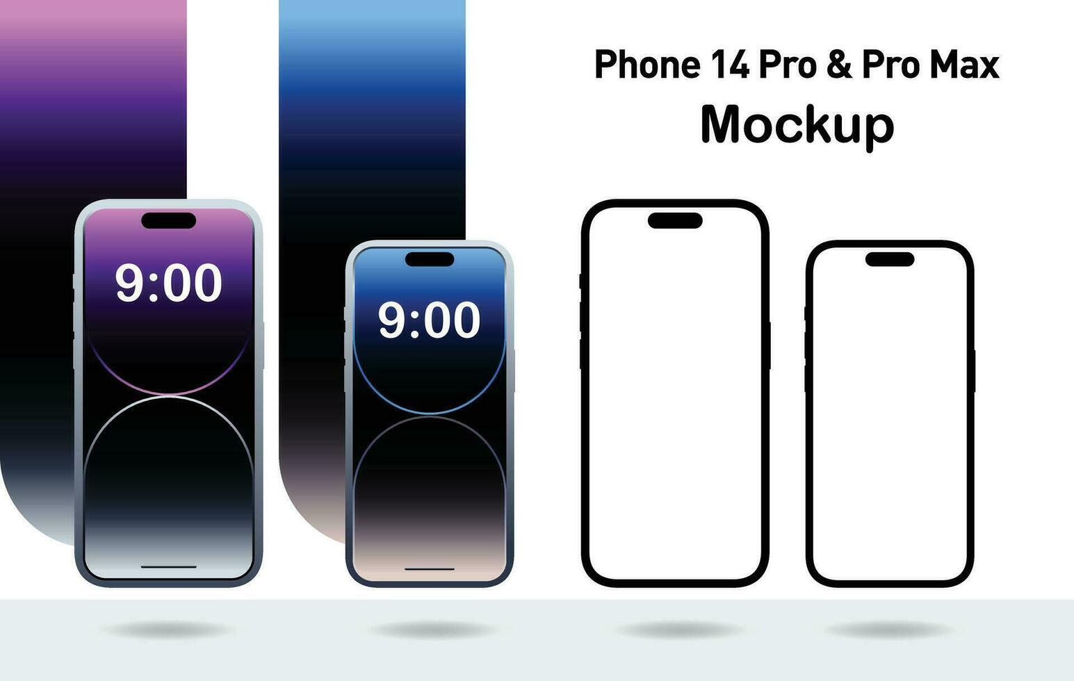 telefoon pro en max. hoogte mockup smartphone mobiel vector illustratie geïsoleerd Aan achtergrond met een blanco s