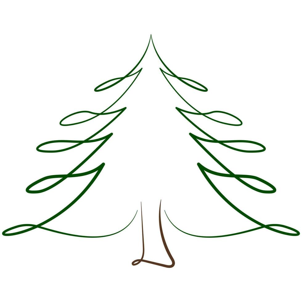 Kerstmis boom silhouet vrij lijnen vector