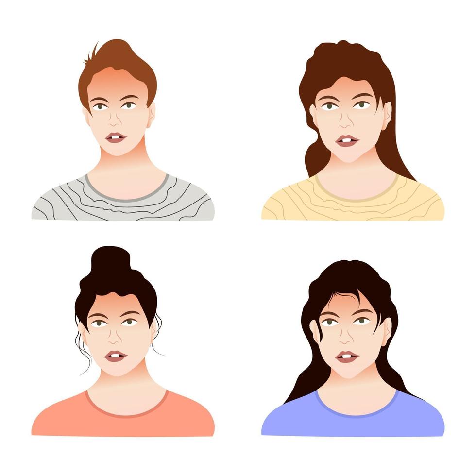 vector avatar cartoon set met verschillende hoofddelen