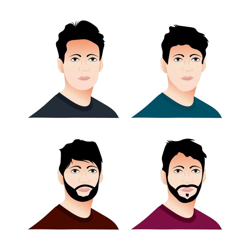 vector avatar cartoon set met verschillende hoofddelen