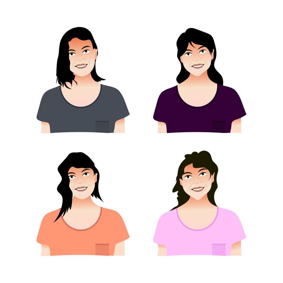 vector avatar cartoon set met verschillende hoofddelen