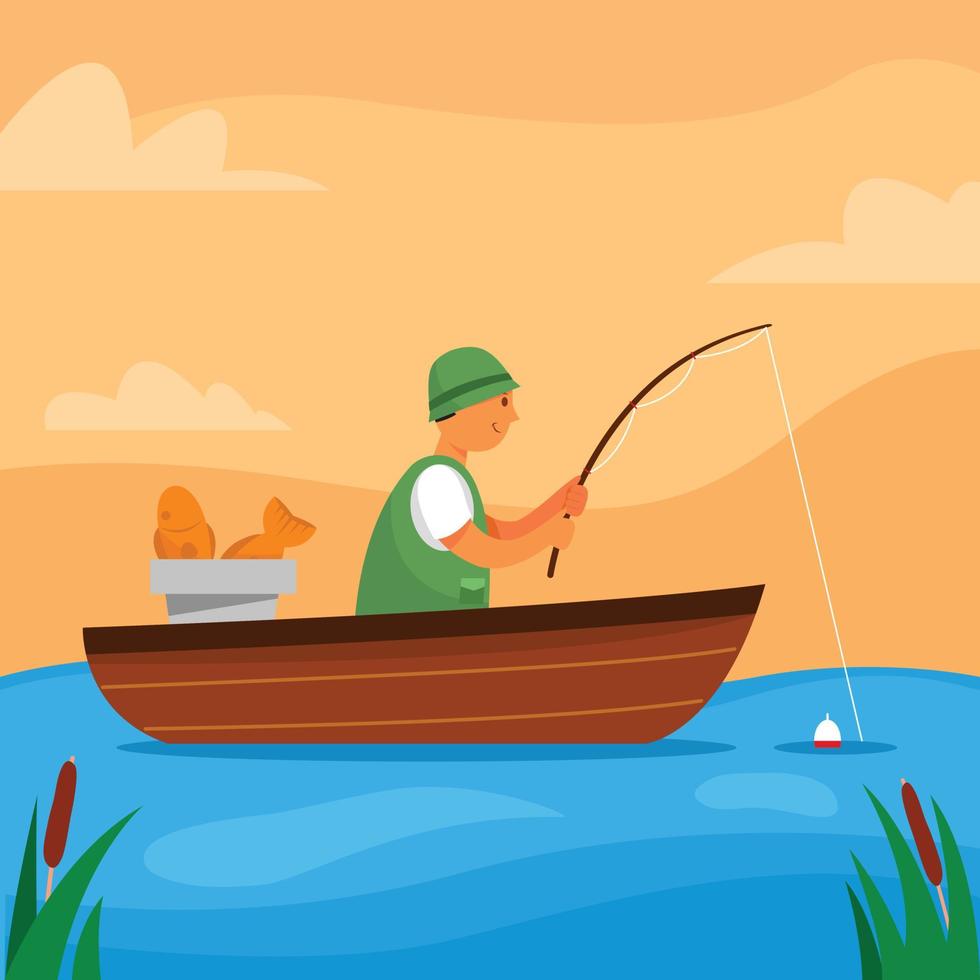 Belichamen Uittreksel accent vissen bij de boot in het middenmeer 3513088 - Download Free Vectors,  Vector Bestanden, Ontwerpen Templates