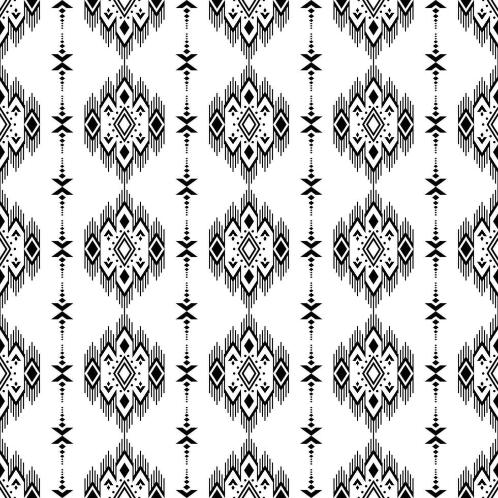 meetkundig etnisch naadloos patroon in inheems Amerikaans stijl. pixel patroon met tribal aztec motieven in zwart en wit kleur. ontwerp voor textiel, kleding stof, kleding, gordijn, tapijt, ornament, behang. vector