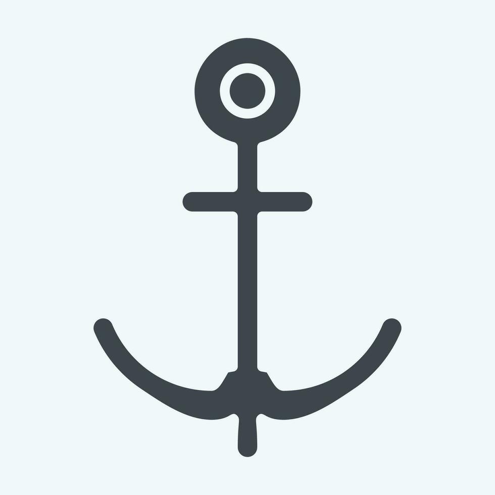 icoon anker. verwant naar zee symbool. glyph stijl. gemakkelijk ontwerp bewerkbaar. gemakkelijk illustratie vector
