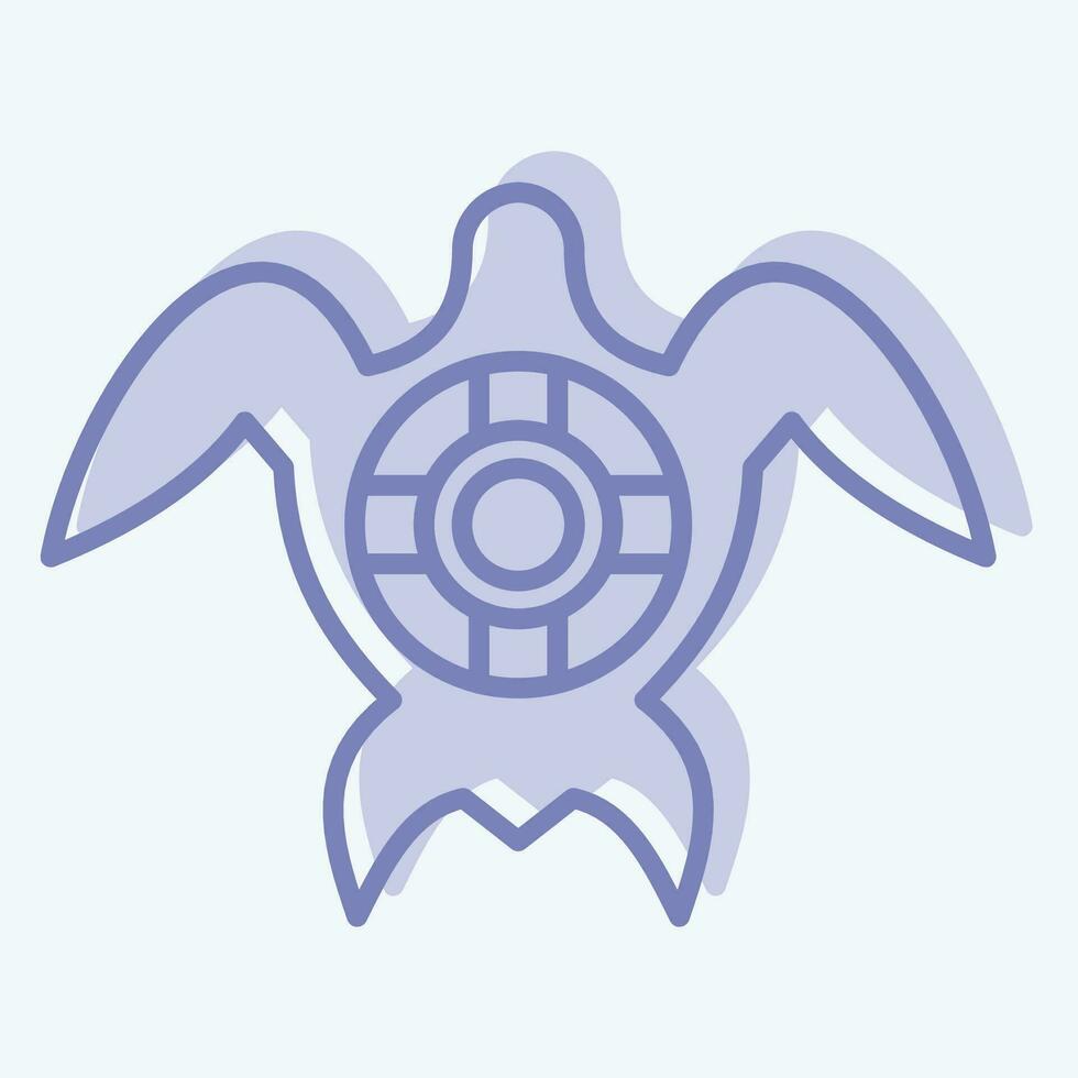 icoon zee schildpad. verwant naar zee symbool. twee toon stijl. gemakkelijk ontwerp bewerkbaar. gemakkelijk illustratie vector