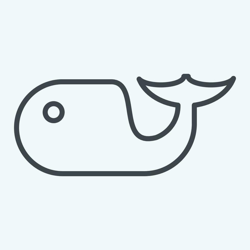 icoon dolfijn. verwant naar zee symbool. lijn stijl. gemakkelijk ontwerp bewerkbaar. gemakkelijk illustratie vector