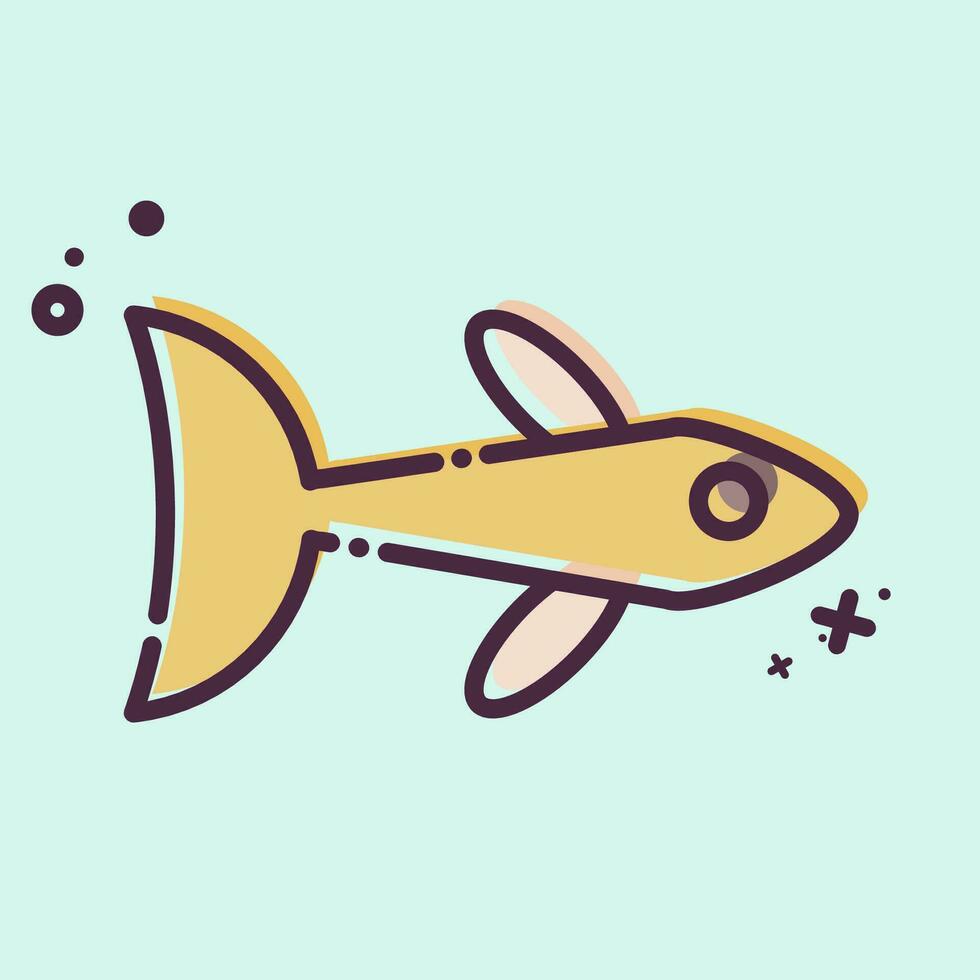 icoon neon tetra. verwant naar zee symbool. mbe stijl. gemakkelijk ontwerp bewerkbaar. gemakkelijk illustratie vector