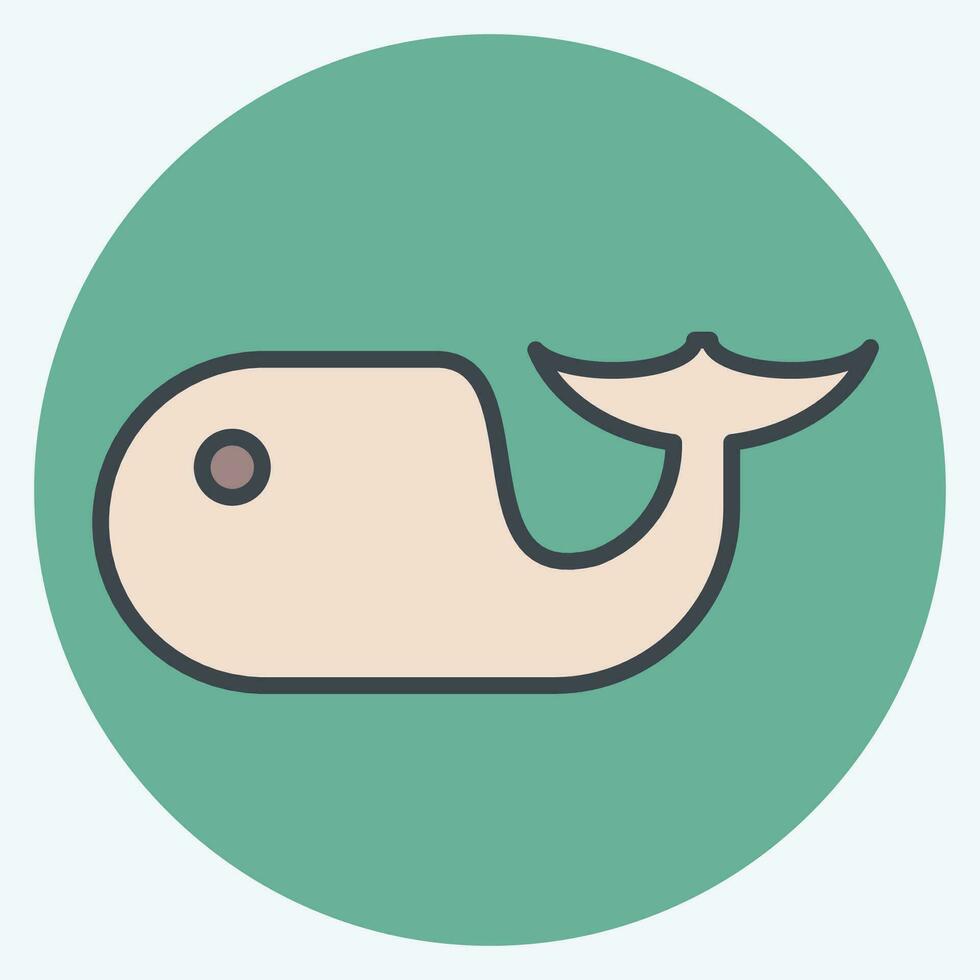 icoon dolfijn. verwant naar zee symbool. kleur maat stijl. gemakkelijk ontwerp bewerkbaar. gemakkelijk illustratie vector