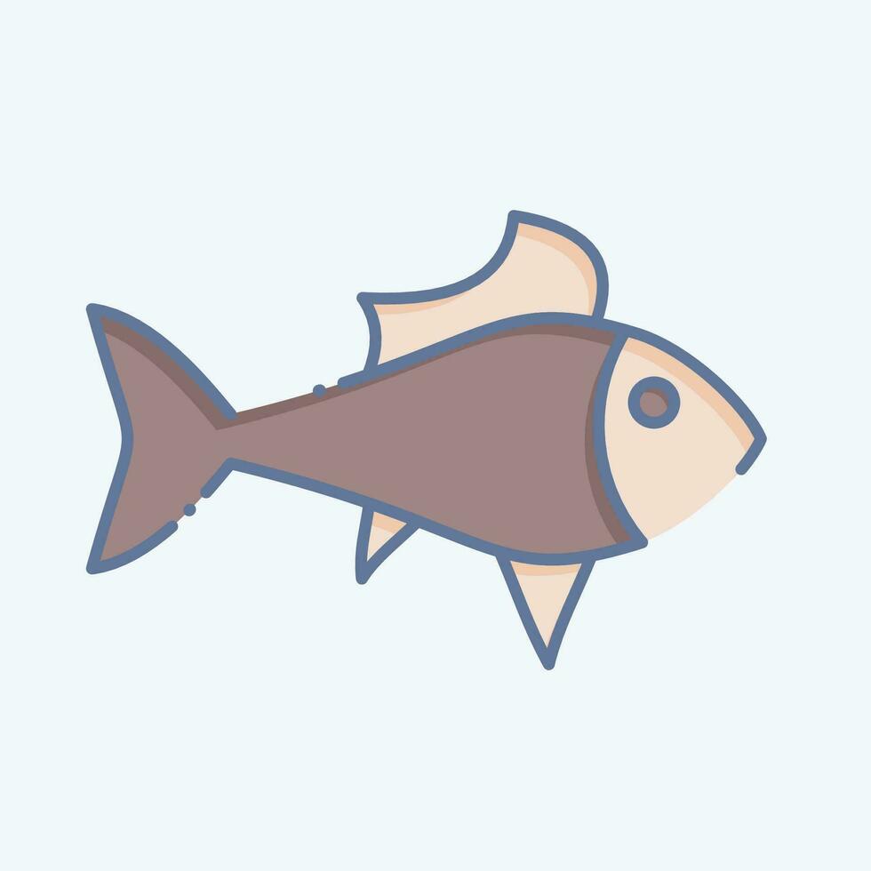 icoon guppy. verwant naar zee symbool. tekening stijl. gemakkelijk ontwerp bewerkbaar. gemakkelijk illustratie vector