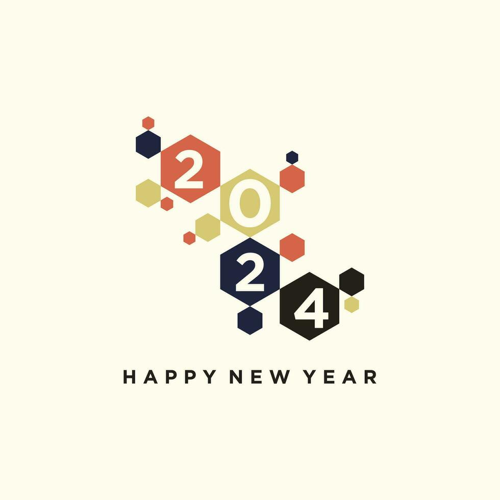2024 gelukkig nieuw jaar logo tekst ontwerp 2024 aantal ontwerp sjabloon vector illustratie