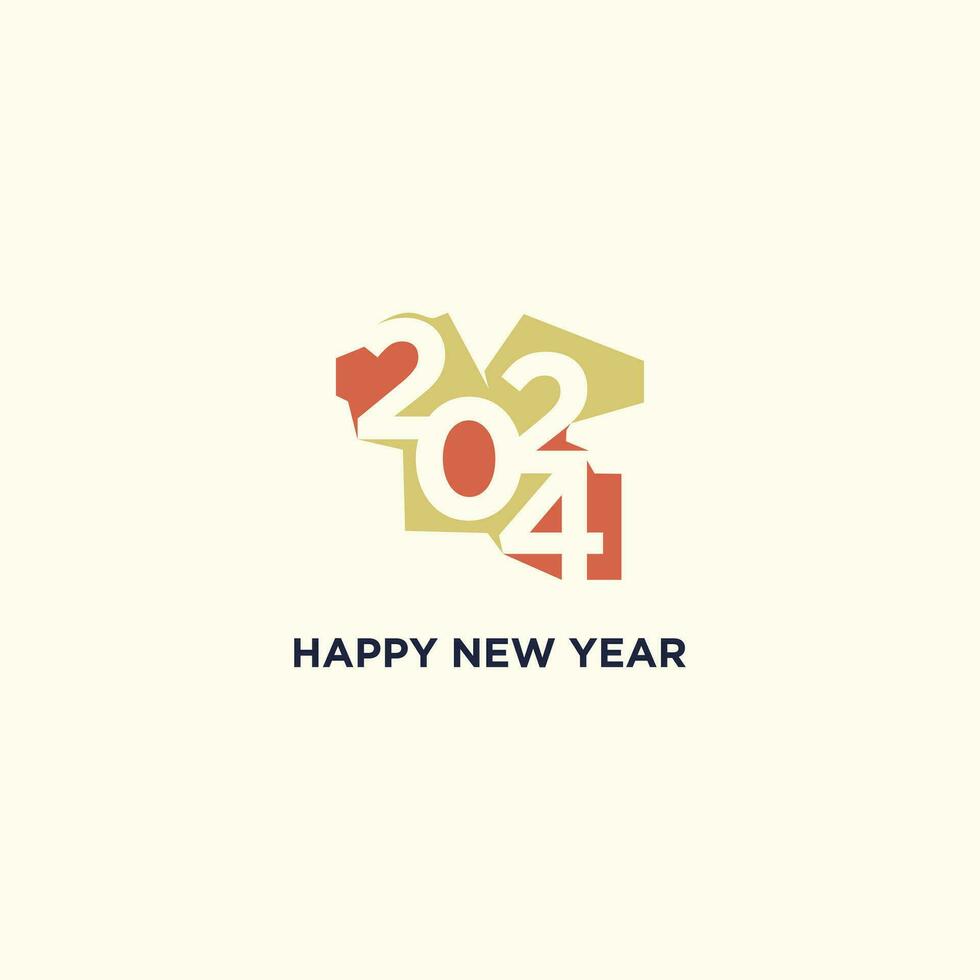 2024 gelukkig nieuw jaar logo tekst ontwerp 2024 aantal ontwerp sjabloon vector illustratie