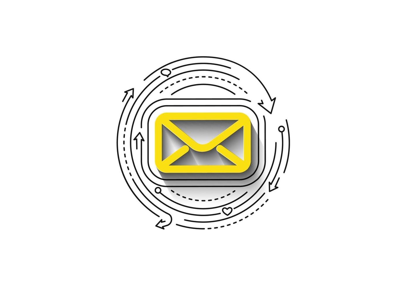 abstracte kleurrijke lijn patroon ontwerp e-mail pictogram web design element. vector