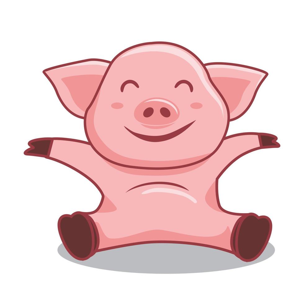 varken zitten cartoon varkens zitten illustratie vector
