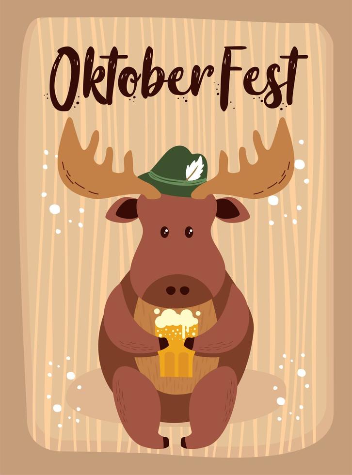 eland cartoon schattige eland dieren oktober bierfestival vector