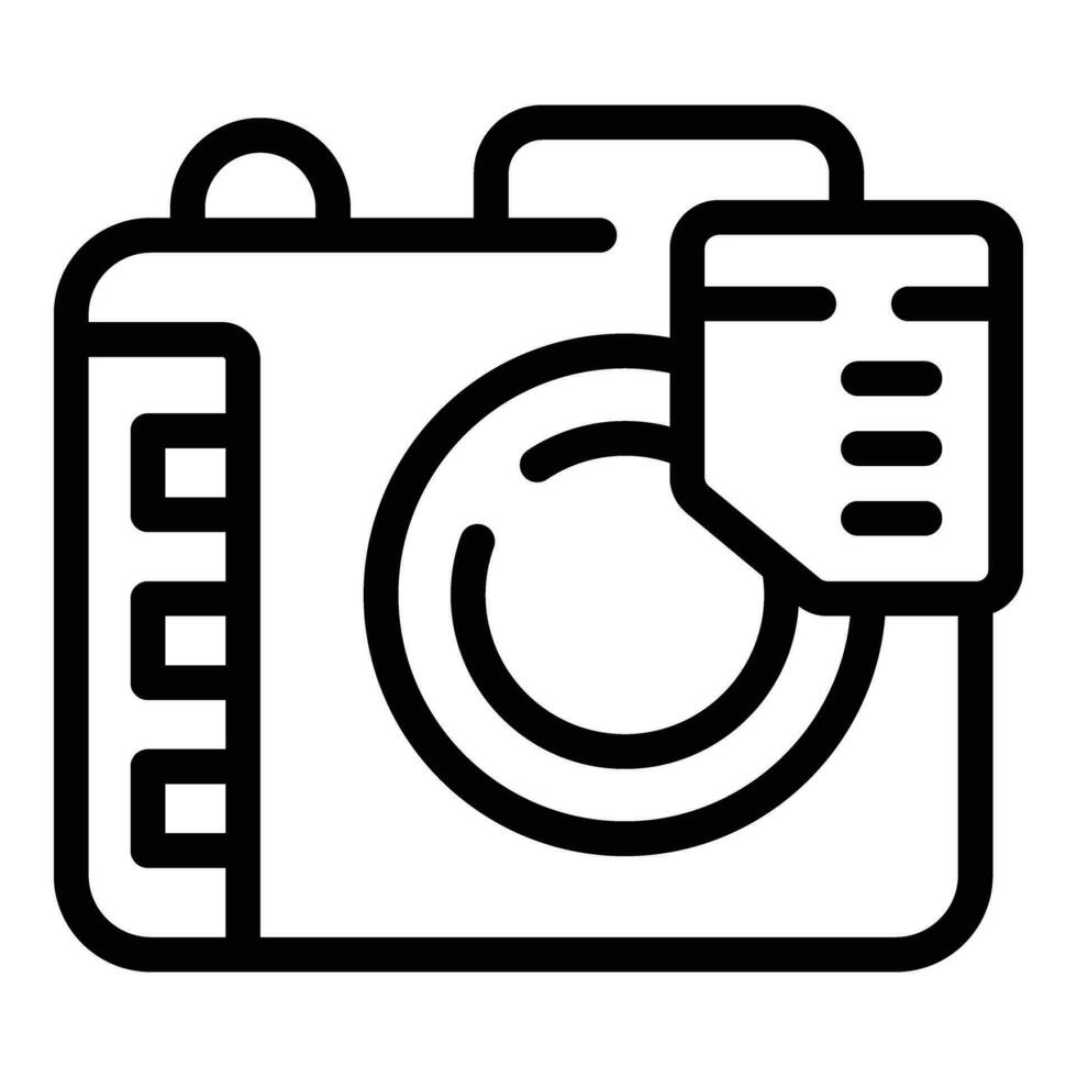 camera sd kaart icoon schets vector. geheugen foto camera vector