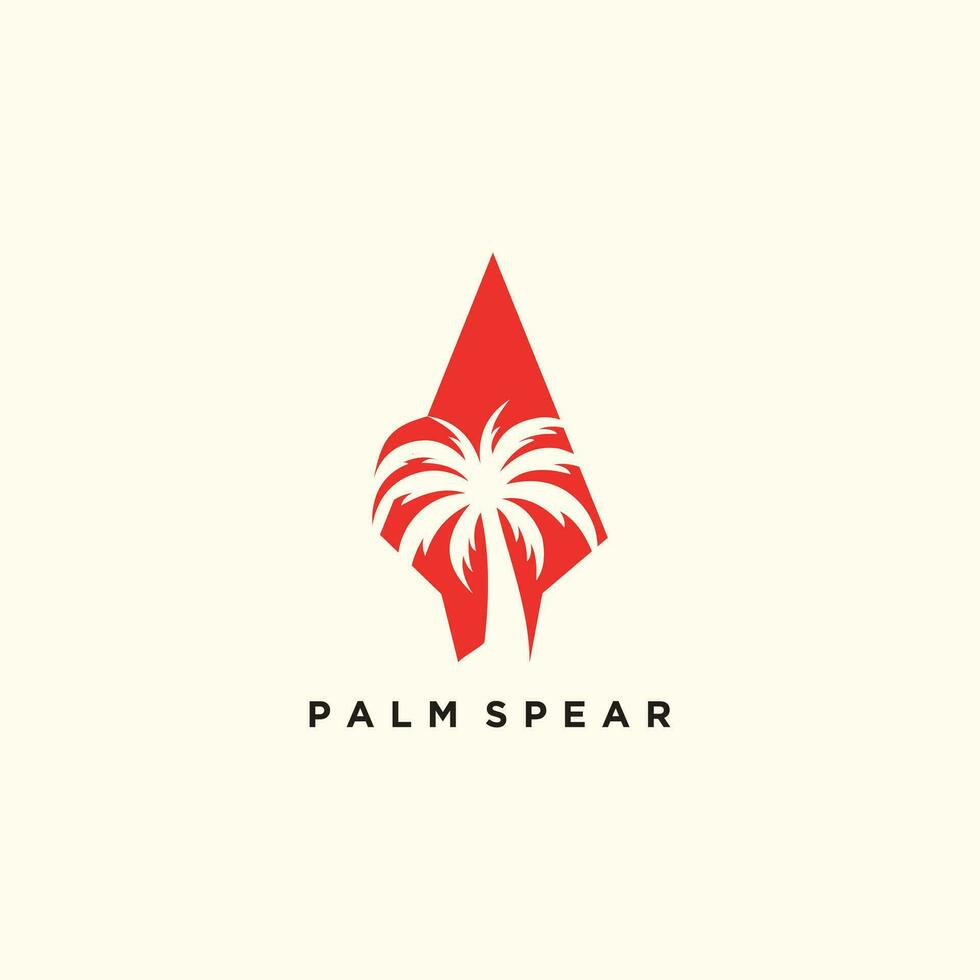 palm speer logo ontwerp vector idee met creatief en gemakkelijk concept