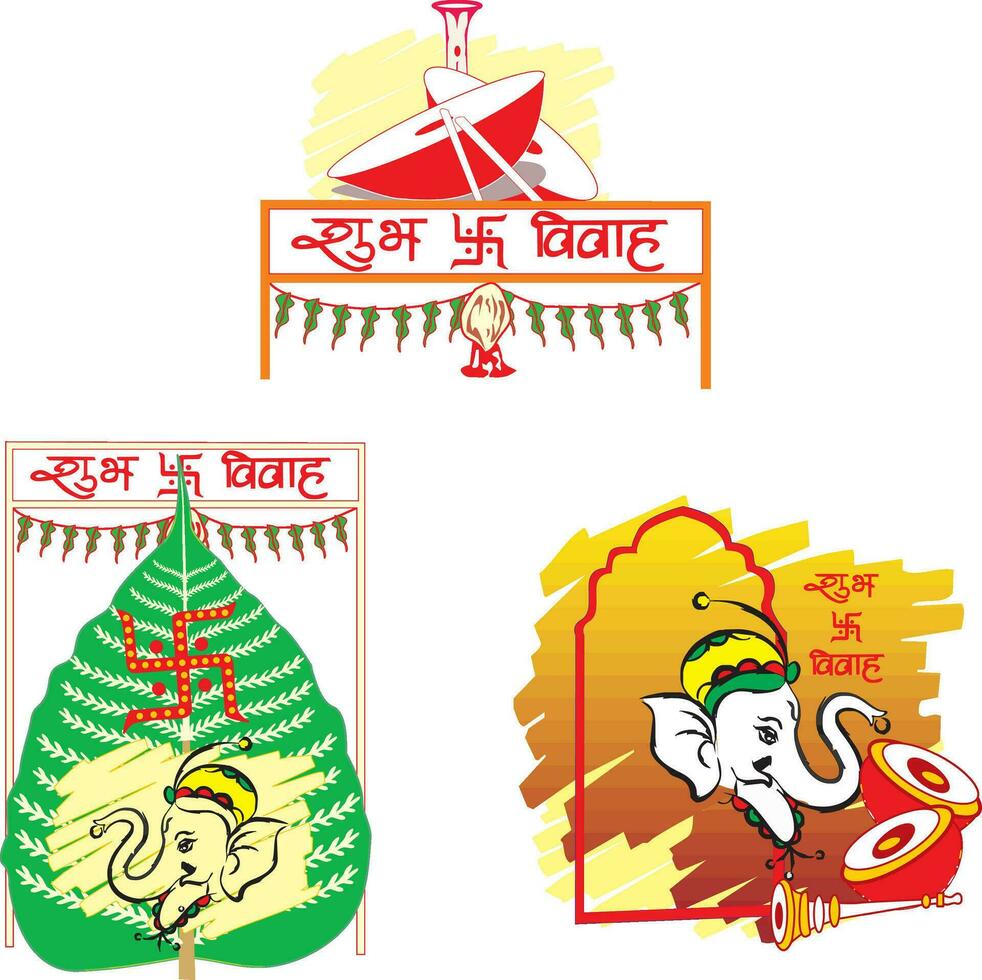 shubh vivah, illustratie vector