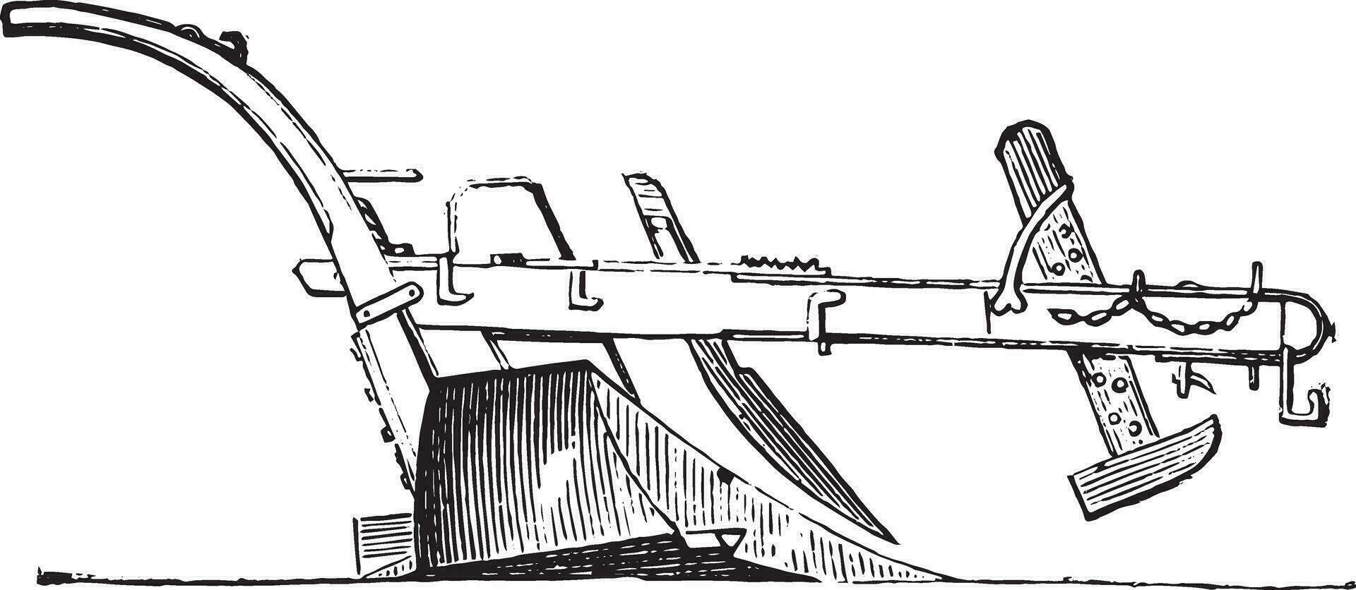 belgisch ploeg schoen, wijnoogst gravure. vector