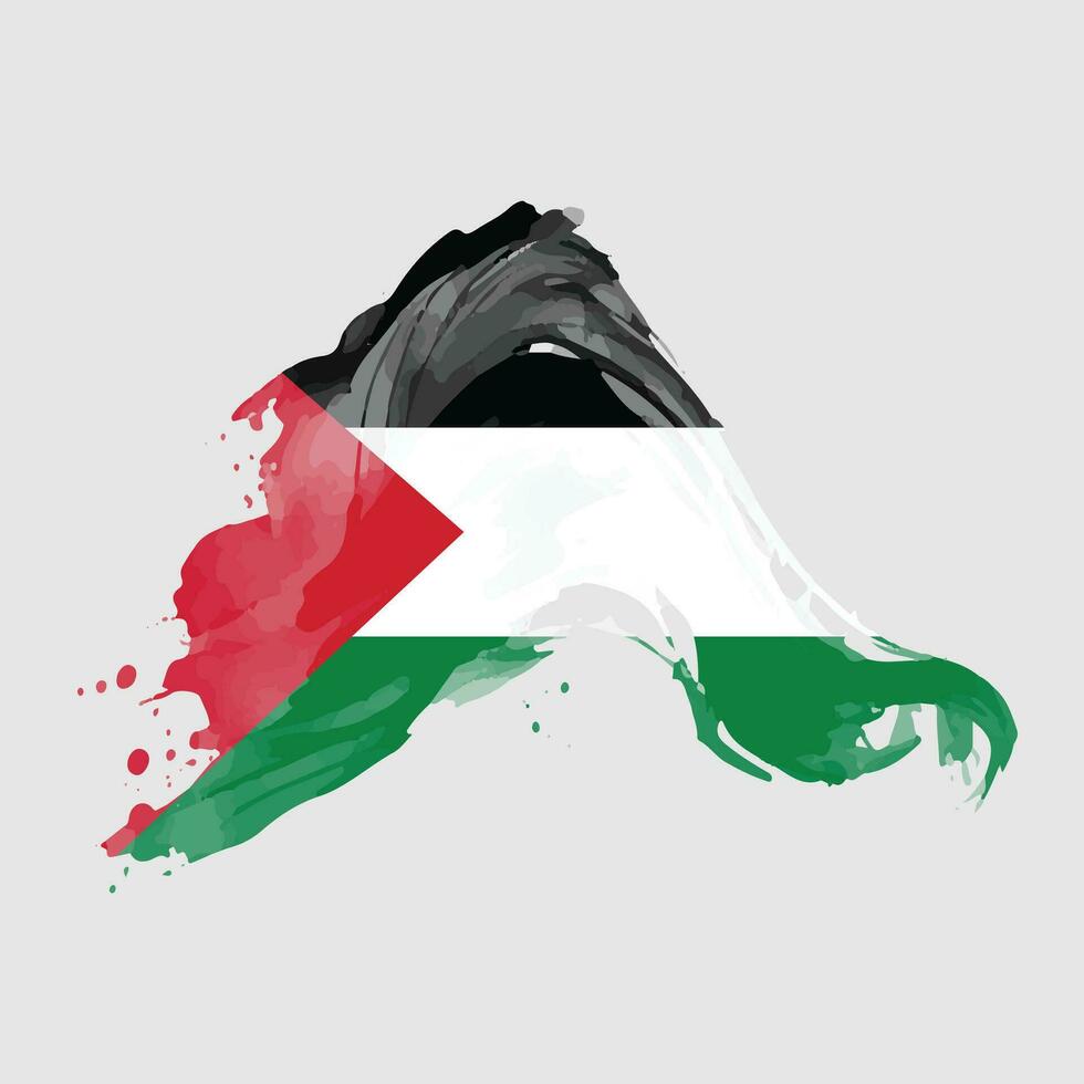 Palestina vlag in waterverf plons, bevrijden Palestina bereiken onafhankelijkheid, in vector eps formaat.