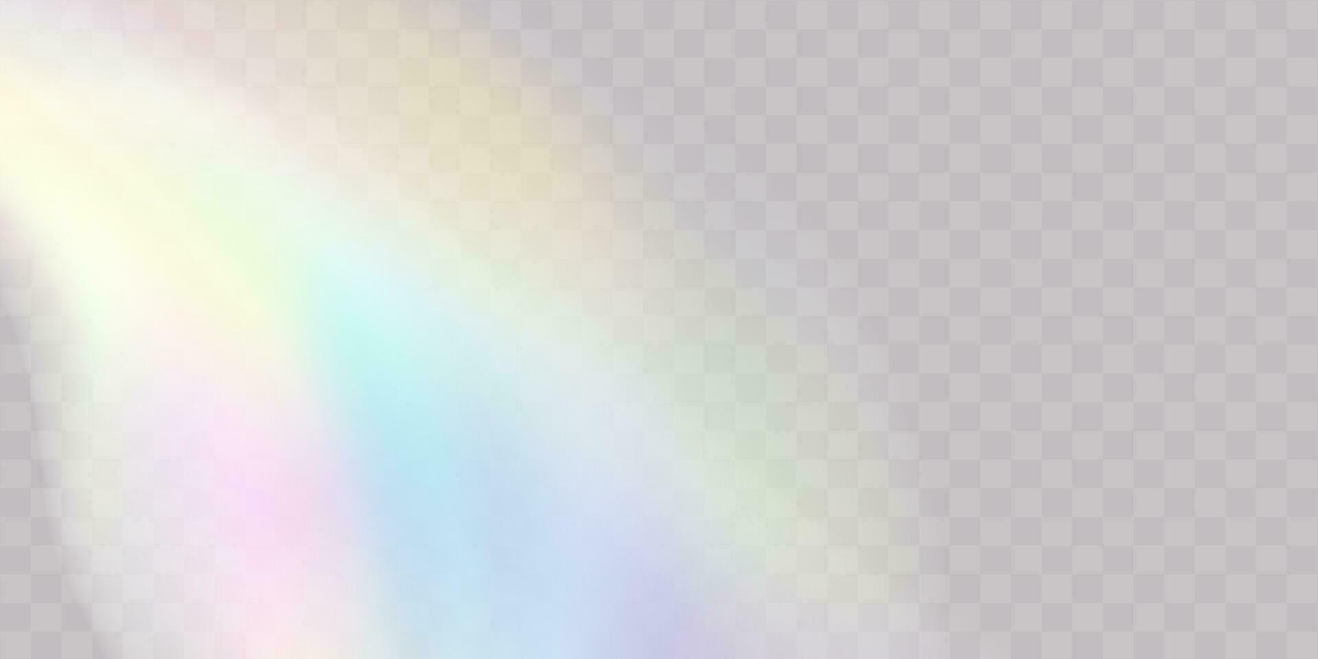 een reeks van kleurrijk vector lens, kristal regenboog licht en gloed transparant effecten.overlay voor achtergronden.driehoekig prisma concept.