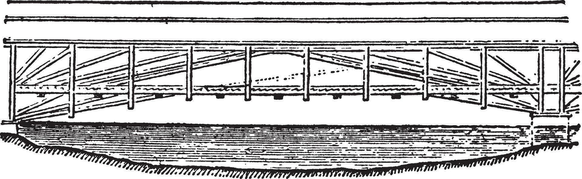 schaffhausen brug, wijnoogst illustratie. vector