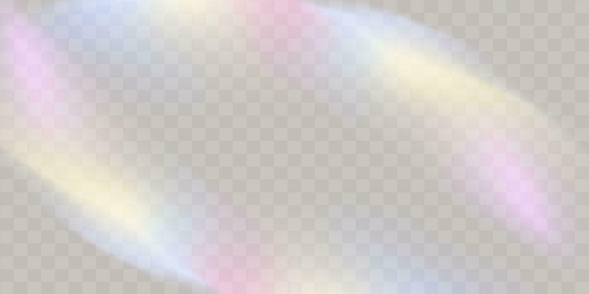 een reeks van kleurrijk vector lens, kristal regenboog licht en gloed transparant Effecten.