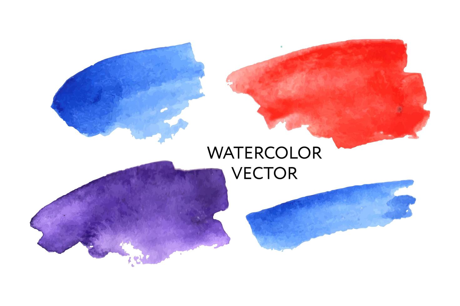 vector aquarel inktvlek. penseelstreek instellen op papiertextuur. droge penseelstreken. abstracte compositie voor ontwerpelementen